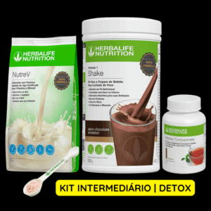 Kit Detox | Shake Chocolate 550g + Nutrev 672g + Herbal Concentrate 51g + Colher Medida