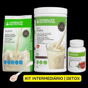 Kit Detox | Shake Coco 550g + Nutrev 672g + Herbal Concentrate 51g + Colher Medida