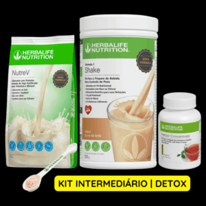Kit Detox | Shake Doce de Leite 550g + Nutrev 672g + Herbal Concentrate 51g + Colher Medida