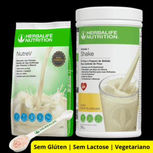 Kit Básico | Shake Frapê de Abacaxi 550g + Nutrev 672g + Colher Medida