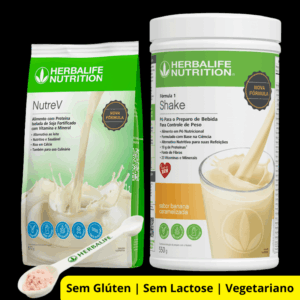 Kit Básico | Shake Banana Caramelizada 550g + Nutrev 672g + Colher Medida
